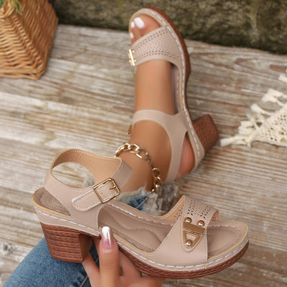 Sandales Classiques Femme à Talon Épais - Confort & Style Feroval