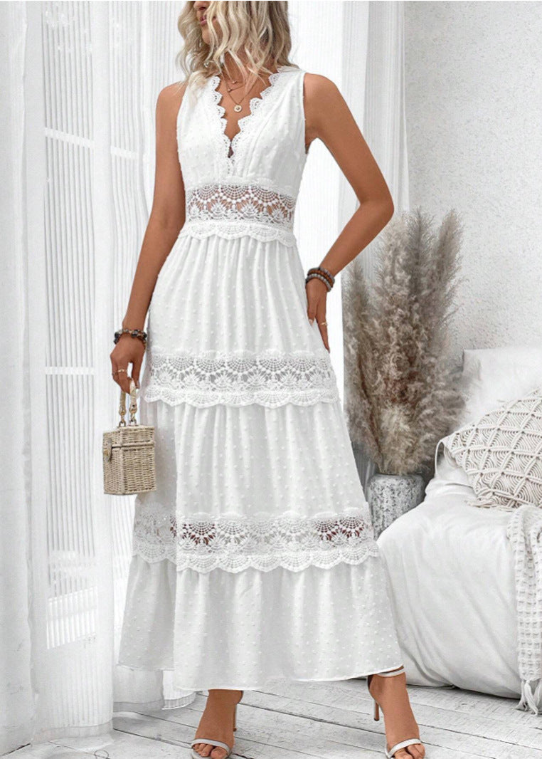 Robe Bohème Romantique - Longue Blanche en Dentelle Feroval