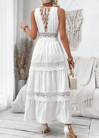 Robe Bohème Romantique - Longue Blanche en Dentelle