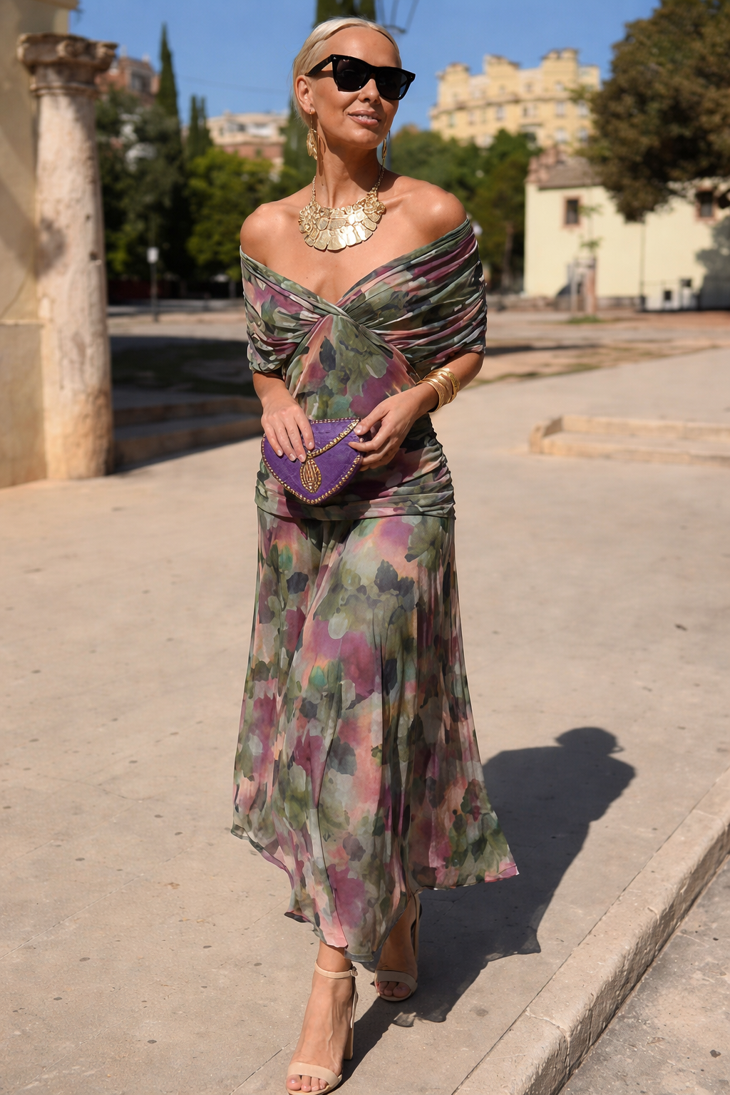 Louise | Robe longue de soirée élégante à col en V