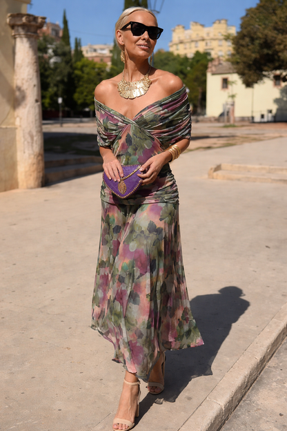 Louise | Robe longue de soirée élégante à col en V