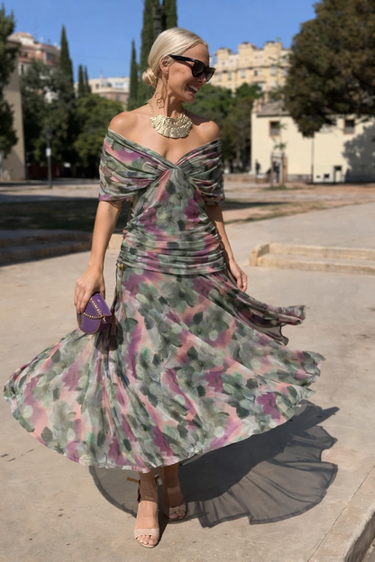 Louise | Robe longue de soirée élégante à col en V