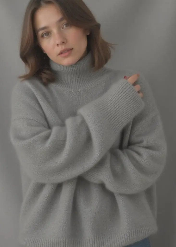 Pull Col Roulé Oversize en Cachemire
