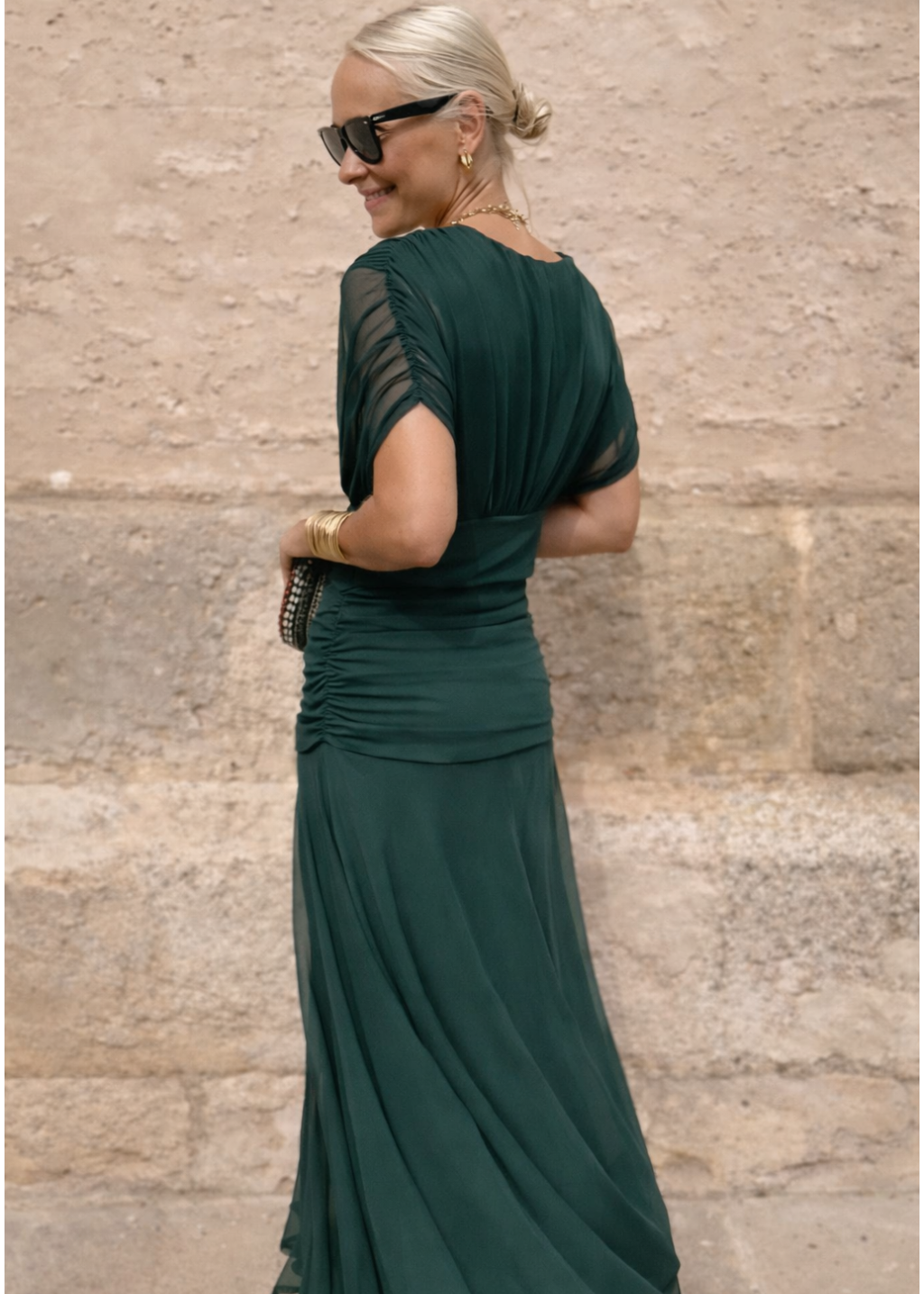Louise | Robe longue de soirée élégante à col en V