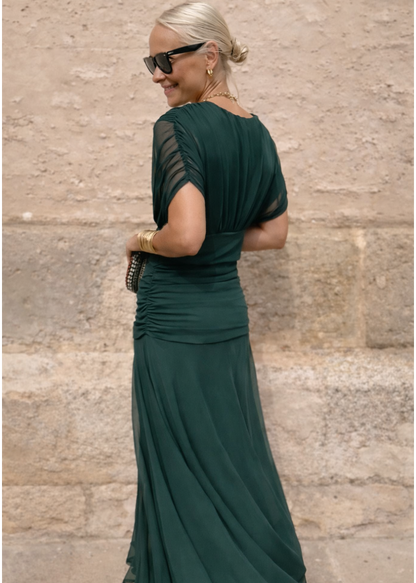 Louise | Robe longue de soirée élégante à col en V