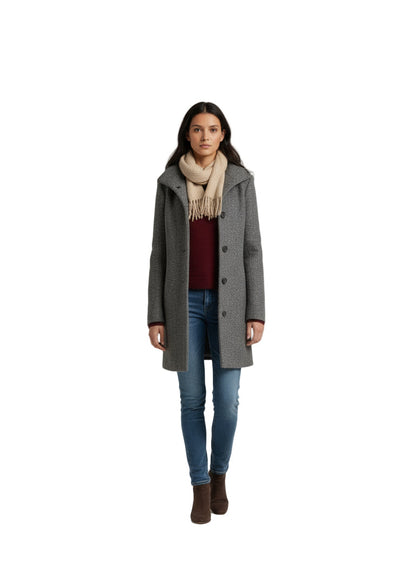 Manteau en laine uni pour femmes - Longueur moyenne Feroval