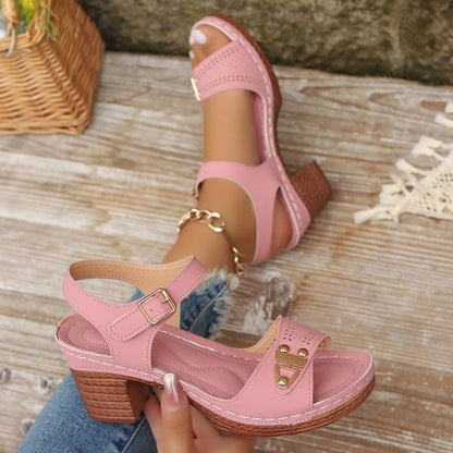 Sandales Classiques Femme à Talon Épais - Confort & Style Feroval