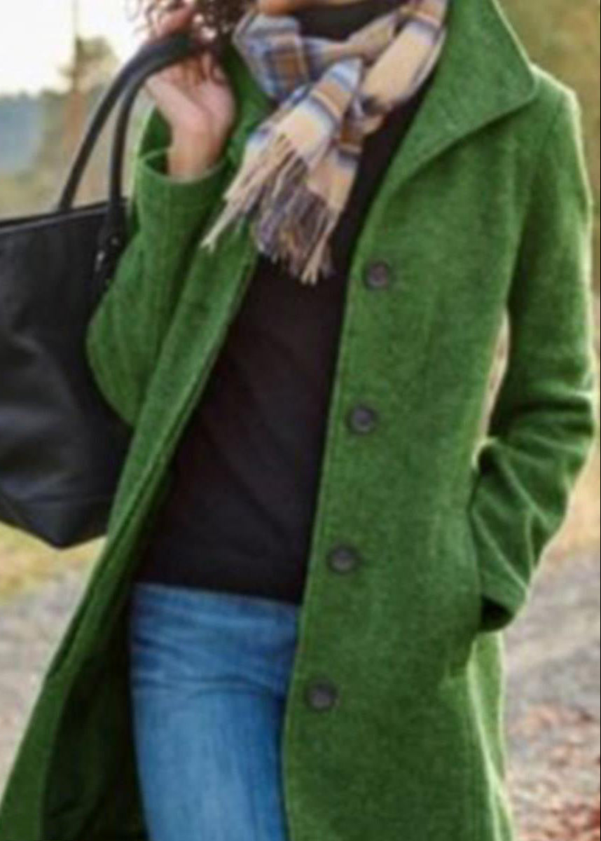 Manteau en laine uni - Longueur moyenne