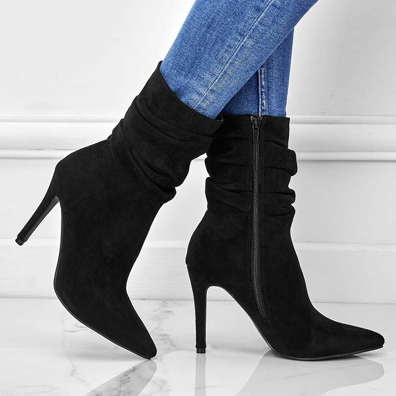 Bottes à talons aiguilles à volants