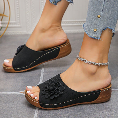 Sandales Compensées Femme à Talon - Mules d'Été Feroval