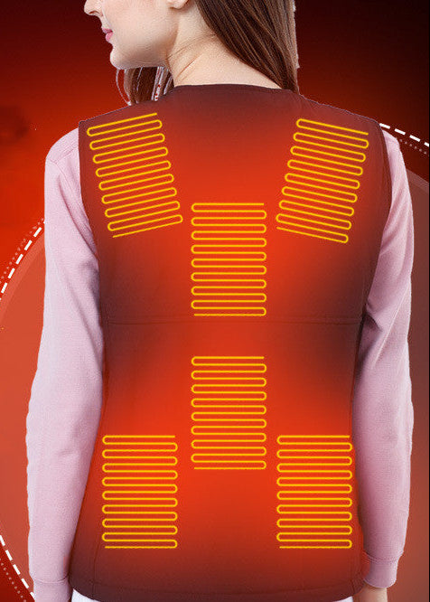 Gilet Chauffant USB Infrarouge - Veste Polaire Longue avec Chauffage Intégré