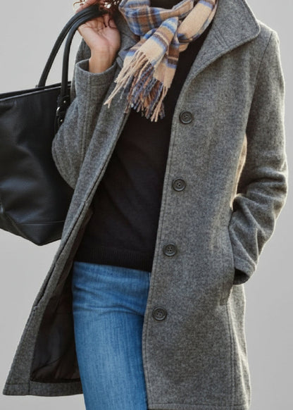 Manteau en laine uni - Longueur moyenne