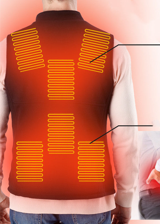 Gilet Chauffant USB Infrarouge - Veste Polaire Longue avec Chauffage Intégré