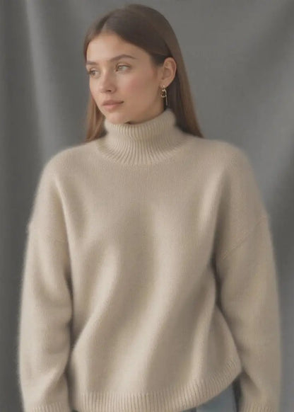 Pull Col Roulé Oversize en Cachemire