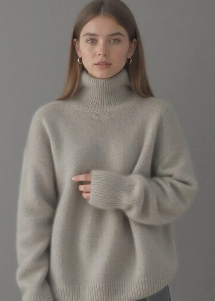 Pull Col Roulé Oversize en Cachemire